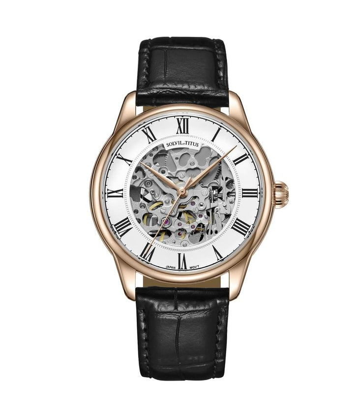 Classic 3 Hands Mechanical Skeleton Stainless Steel Watch (W06-03234-003)