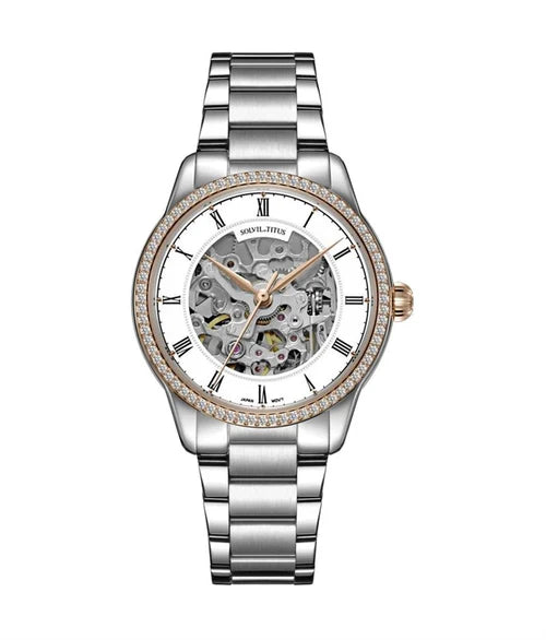Classic 3 Hands Mechanical Skeleton Stainless Steel Watch (W06-03235-001)