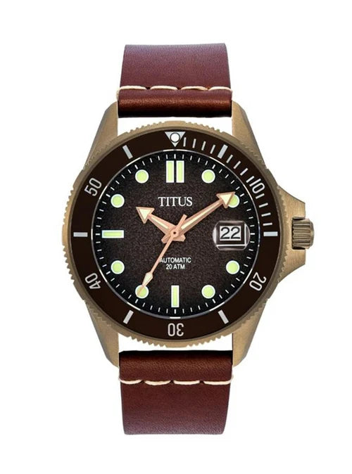 Valor三針日期顯示自動機械皮革腕錶 (W06-03250-015)