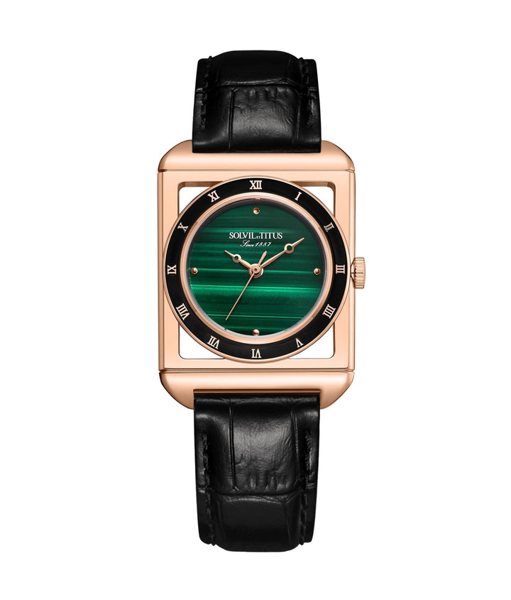 The Letter三針石英皮革腕錶 (W06-03266-005)