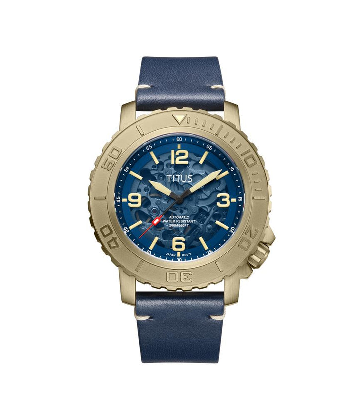 The Cape 3 Hands Mechanical Skeleton Leather Watch (W06-03279-007)