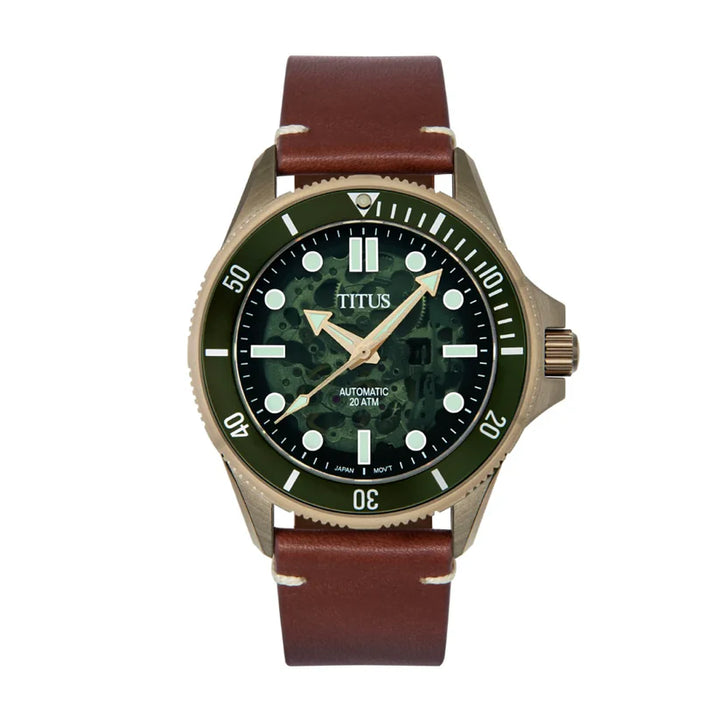 Valor三針自動機械鏤空皮革腕錶 (W06-03296-005)