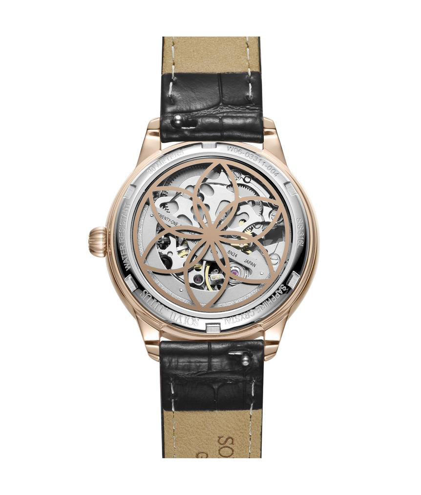 Classic 3 Hands Mechanical Skeleton Stainless Steel Watch (W06-03311-004)