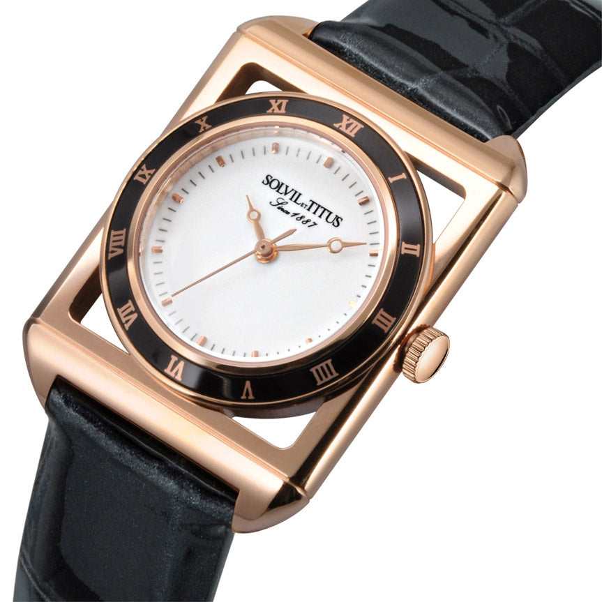 The Letter三針石英皮革腕錶 (W06-03266-002)