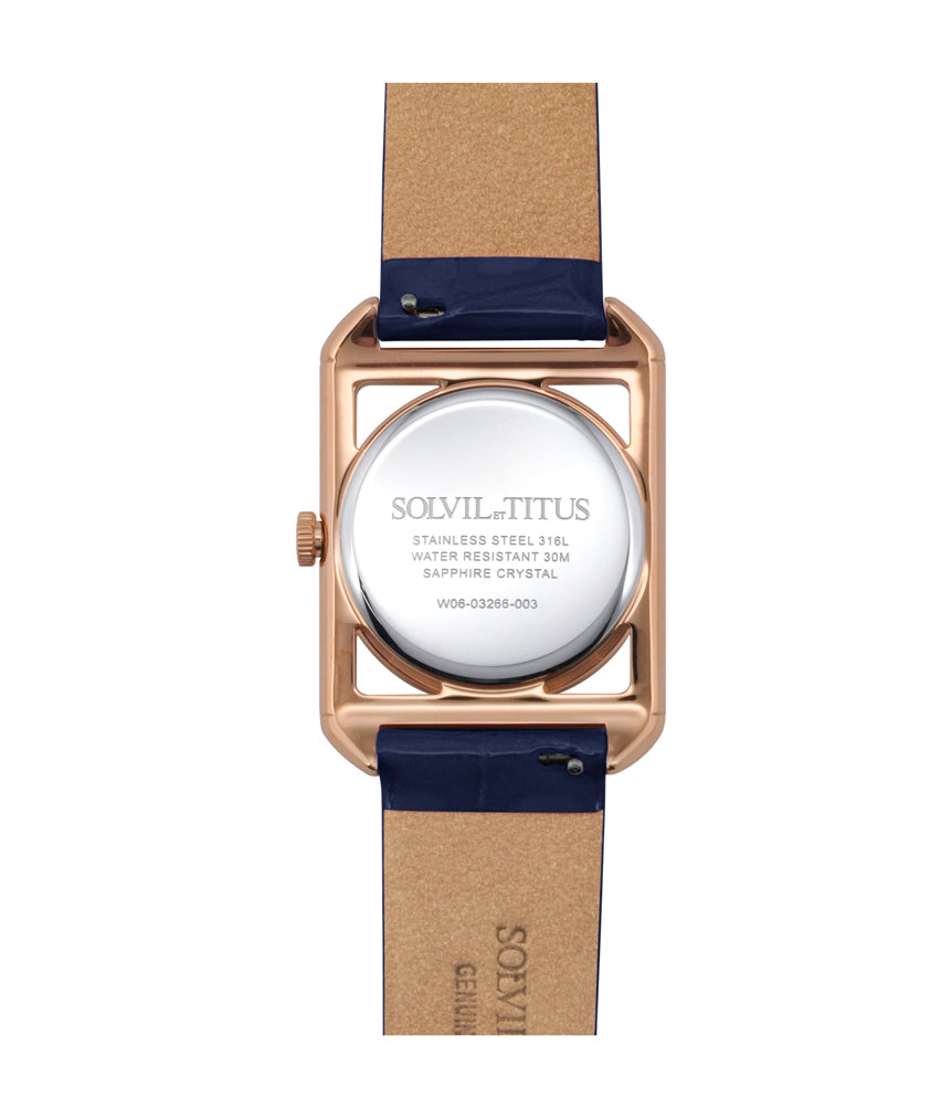 The Letter三針石英皮革腕錶 (W06-03266-003)