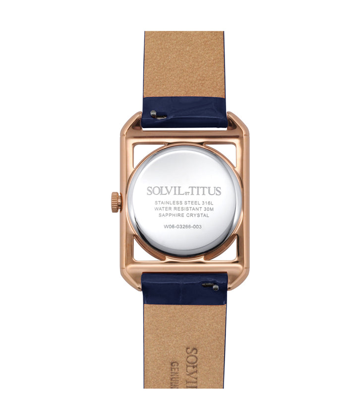 The Letter三針石英皮革腕錶 (W06-03266-003)