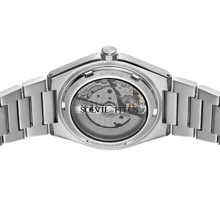 Vinyl 3 Hands Mechanical Stainless Steel Watch W06-03402-007